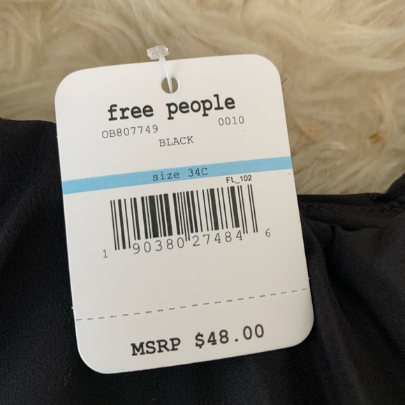 NEW free people zoey underwire bra black 34C - Picture 5 of 6